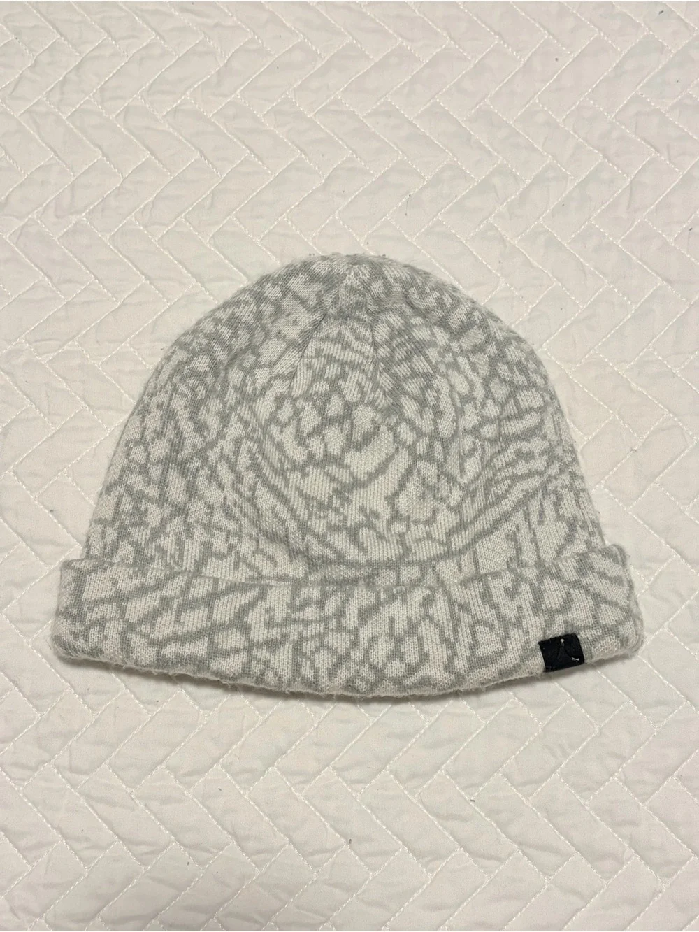Jordan Orange Theory Light Gray Patterned Beanie with Orange Logo
